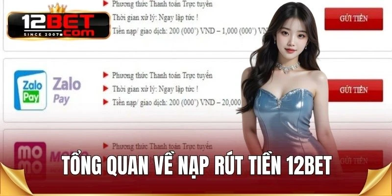 Tổng quan về nạp rút tiền 12BET